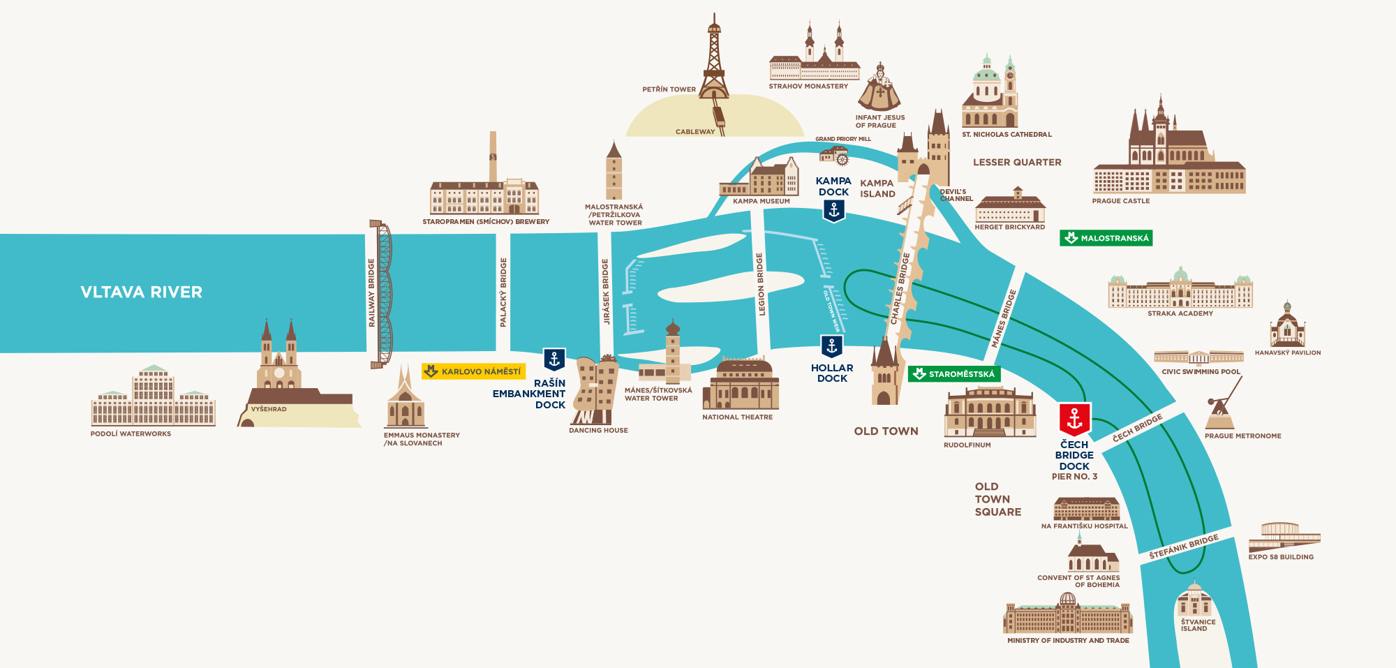 Sightseeing cruise route map