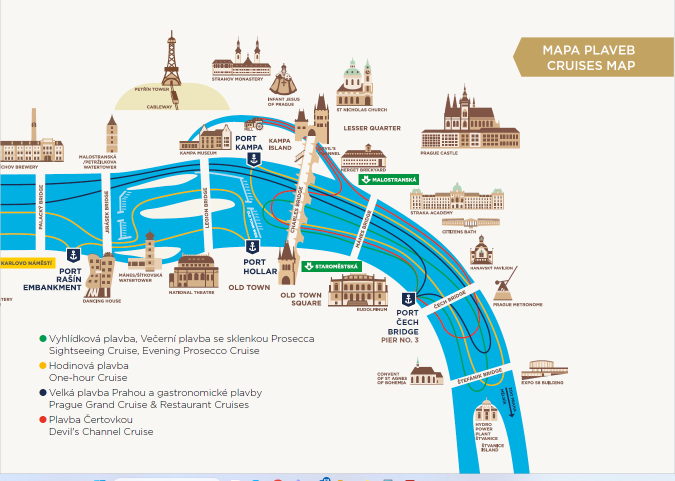 Prague Boats — cruises map